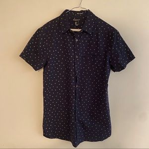 Forever 21 mens size small polka dot shirt navy